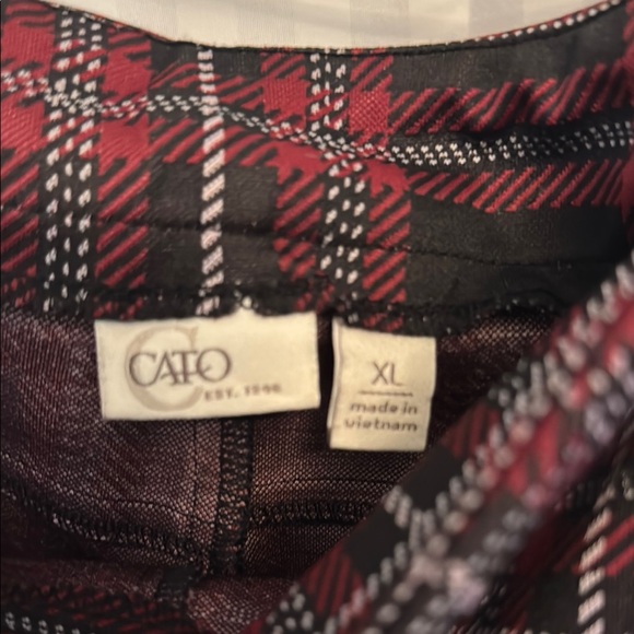 Cato Red and Black Plaid Trousers - Picture 2 of 3